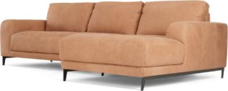 An Image of Luciano Right Hand Facing Chaise End Corner Sofa, Tan Leather
