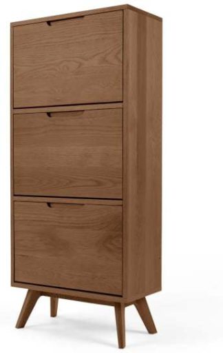 An Image of Jenson Shoe Storage Cabinet, Dark Stain Oak