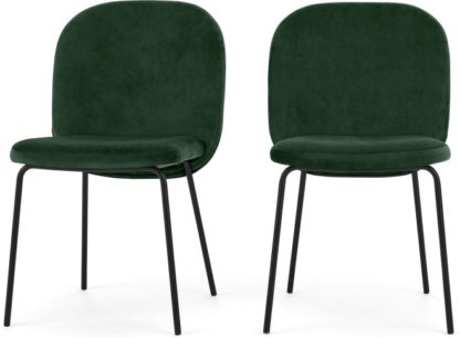 83070a23d64dfb490d41525271b3a01b24f4901704a847e9090a91bee6a4dfa8.jpg An Image of Set of 2 Safia Dining Chairs, Pine Green Velvet