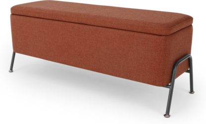 An Image of Knox Ottoman Storage Bench, Tiger Red Weave