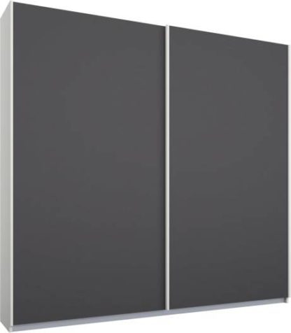 An Image of Malix 2 door 181cm Sliding Wardrobe, White frame,Matt Graphite Grey doors , Classic Interior