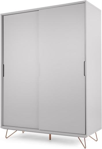 An Image of Elona Sliding Wardrobe, Grey & Copper