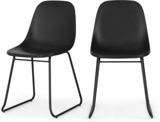 An Image of Set of 2 Duggie Dining Chairs, Black