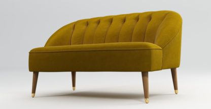 An Image of Custom MADE Margot 2 Seater Sofa, Antique Gold Cotton Velvet with Light Wood Brass Leg