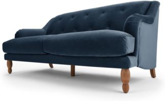 An Image of Ariana 3 Seater Sofa, Sapphire Velvet