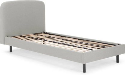 An Image of MADE Essentials Besley Single Bed, Hail Grey