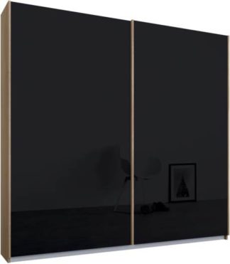 An Image of Malix 2 door 181cm Sliding Wardrobe, Oak frame,Basalt Grey Glass doors , Premium Interior