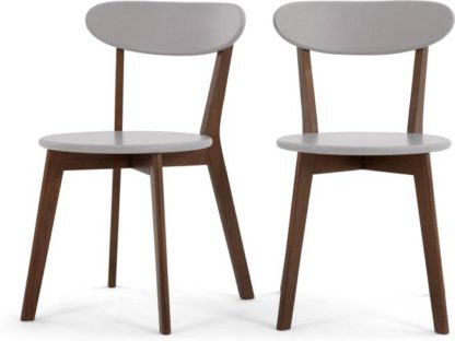 An Image of Set of 2 Fjord Dining Chairs, Dark Stain Oak and Grey