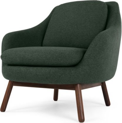 An Image of Oslo Accent Chair, Woodland Green with Dark Stained Legs
