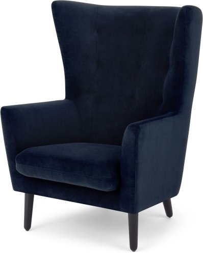 An Image of Dolton Accent Armchair, Ink Blue Velvet