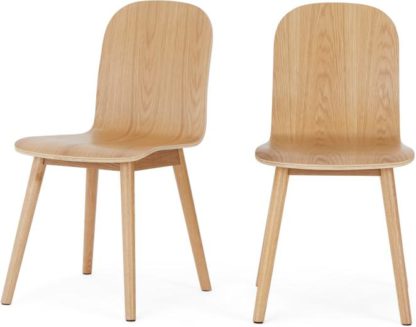 An Image of Set of 2 Universal Dining Chairs, Oak