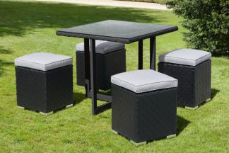 An Image of Cubo Black and Taupe Dining Set