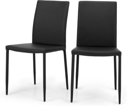 An Image of Set of 2 Braga Dining Chairs, Crow Black