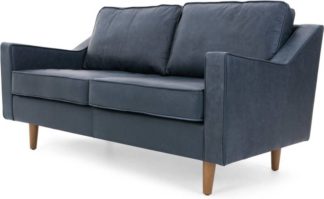 An Image of Dallas 2 Seater Sofa, Charm Midnight Premium Leather