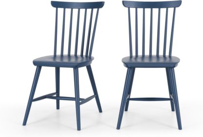 An Image of Set of 2 Deauville Dining Chairs, Slate Blue