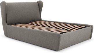 An Image of Rubens Double Bed With Storage, Nickel Grey