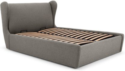 An Image of Rubens Double Bed With Storage, Nickel Grey