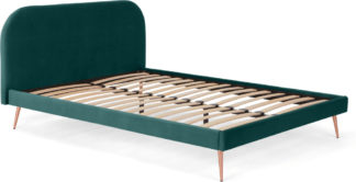 An Image of Eulia Double Bed, Seafoam Blue Velvet