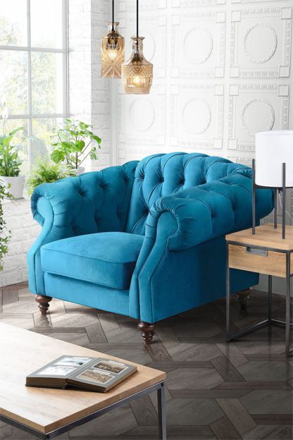 An Image of Buster Armchair Genova Peacock