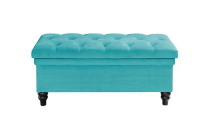 An Image of Bursnell Upholstered Ottoman - Teal