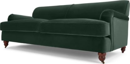 An Image of Orson 3 Seater Sofa, Autumn Green Velvet