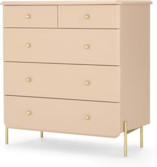 An Image of Maddie Chest of Drawers, Pink and Brass