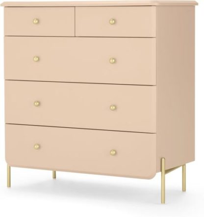 An Image of Maddie Chest of Drawers, Pink and Brass