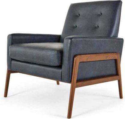 An Image of Cecil Armchair, Oxford Blue Premium Leather