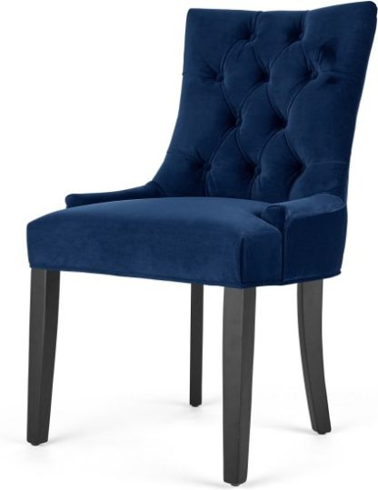 An Image of Flynn Scoop Back Chair, Royal Blue Velvet