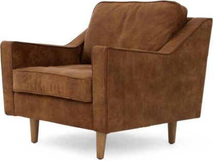 An Image of Dallas Armchair, Outback Tan Premium Leather