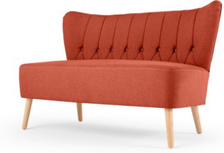 An Image of Charley 2 Seater Sofa, Retro Orange