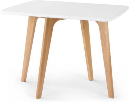 An Image of Fjord 2-4 Seat Rectangular Gateleg Table, Oak and White