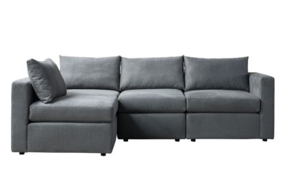 An Image of Miller Three Seat Corner Sofa - Left or Right Hand – Charcoal