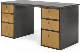 An Image of Stow Storage Desk, Vintage Brass