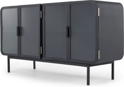 93eede5ad8a198f90f0ef8e6abc48fb7f1c4bf456f24de66fd577b30bba8e62b.jpg An Image of Ajax glass Sideboard , Black
