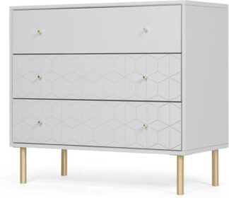 An Image of Hedra Chest of Drawers, Grey and Brass