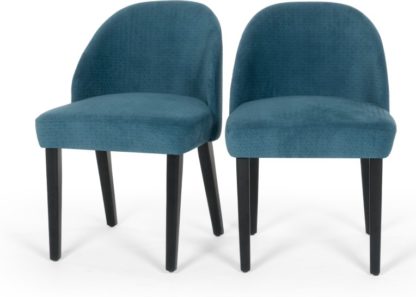 An Image of Set of 2 Alec Dining Chairs, Quilted Blue
