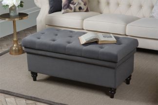 An Image of Bursnell Upholstered Ottoman - Smoke