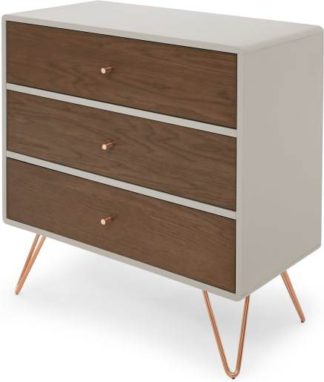 An Image of Ukan Chest of Drawers, Grey and Dark Stain Oak, Copper