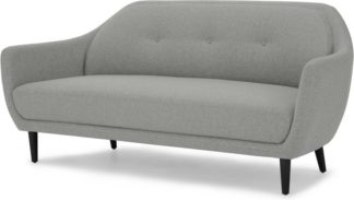 An Image of Hanley 3 Seater Sofa, Mountain Grey with Black Legs