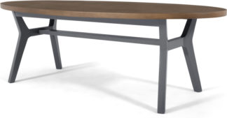 An Image of Jenson Oval Coffee Table, Dark Oak and Grey