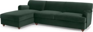 An Image of Orson Left Hand Facing Chaise End Sofa Bed, Autumn Green Velvet