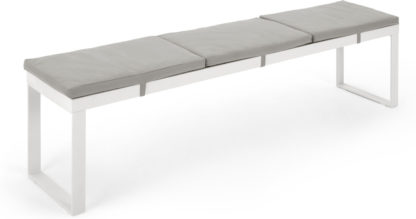 An Image of Catania Large Garden Dining Bench, White and Polywood