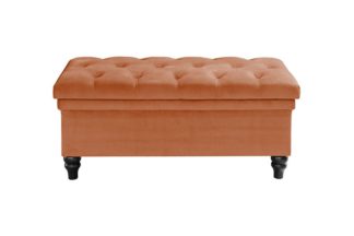 An Image of Bursnell Upholstered Ottoman - Orange