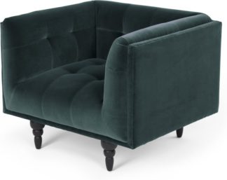 An Image of Connor Armchair, Petrol Cotton Velvet