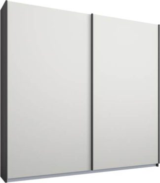 An Image of Malix 2 door 181cm Sliding Wardrobe, Graphite Grey frame,Matt White doors , Classic Interior