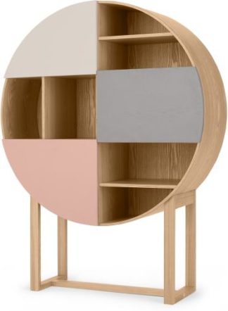An Image of Didsbury Round Cabinet, Ash and Grey