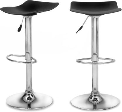 An Image of Set of 2 Kite Adjustable Barstools, Black