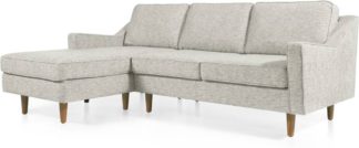 An Image of Dallas Left Hand Facing Chaise End Corner Sofa, Grey Basketweave