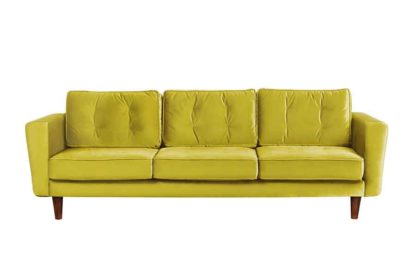 An Image of Luciene 3 seat sofa Genova Olive